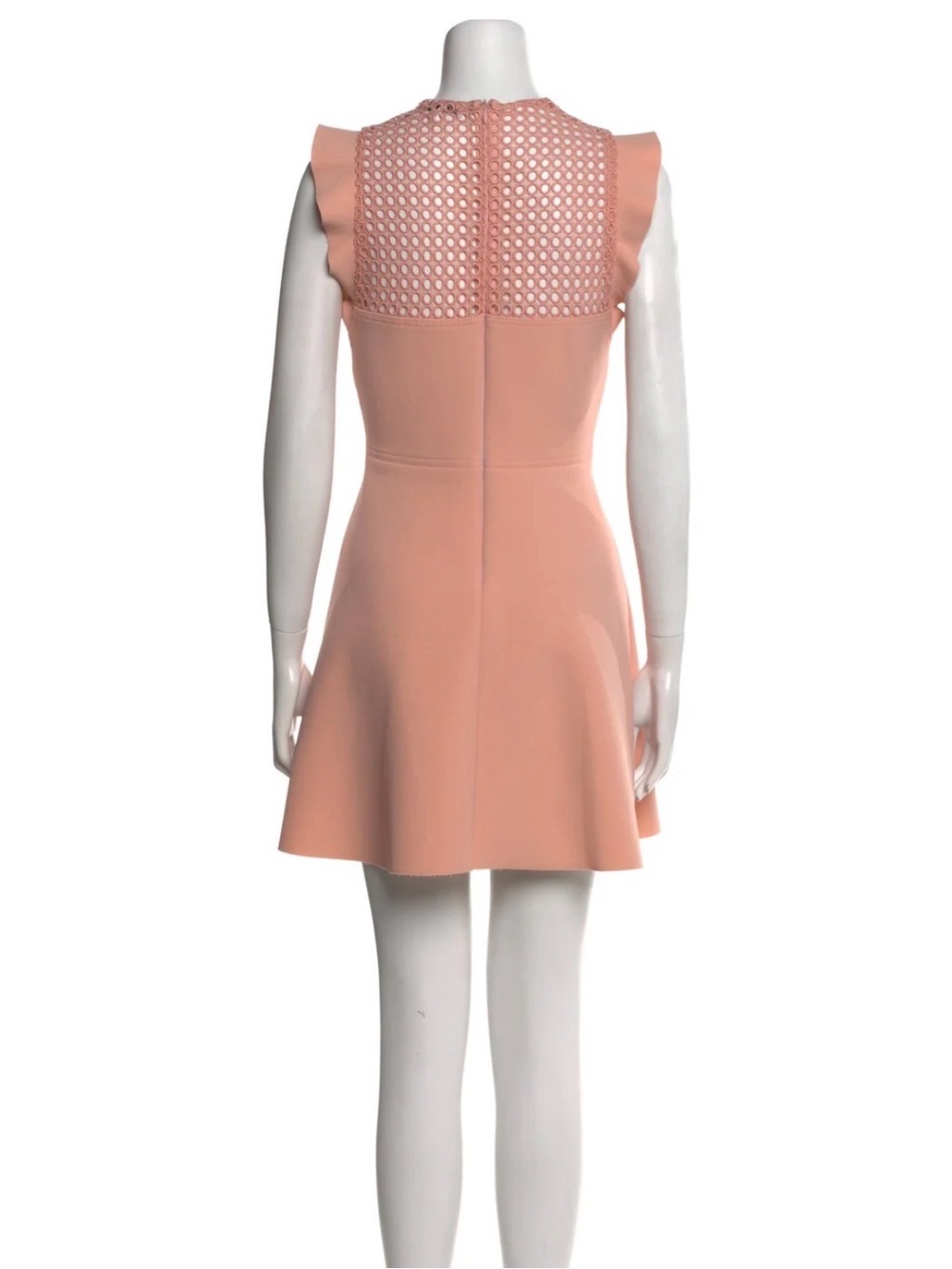 Sandro Peach Eyelet Mesh Fit & Flare Dress - Picture 4 of 5